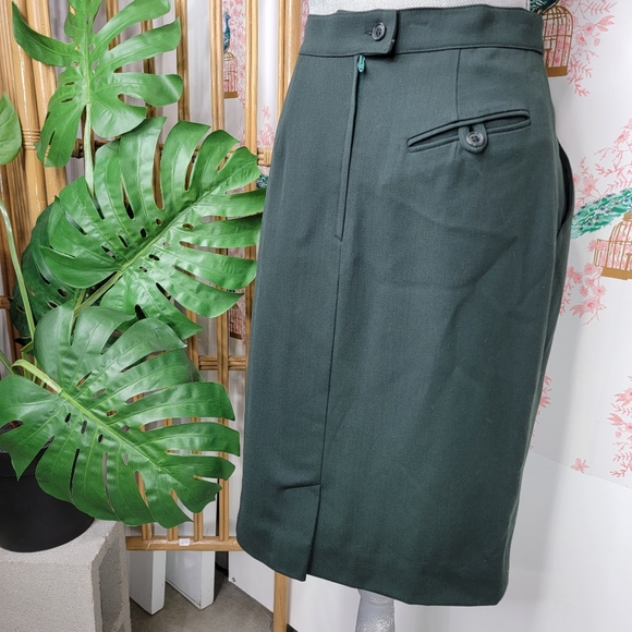 MaxMara Vintage Women's Suit Skirt Jacket Green - Picture 4 of 14